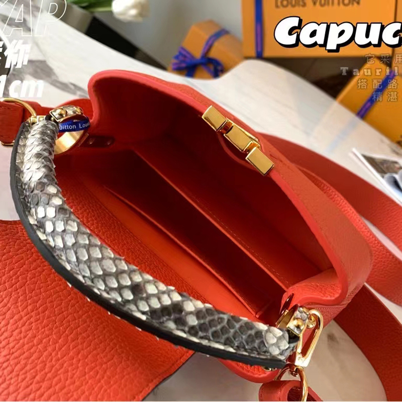 Louis Vuitton CAPUCINES MINI Taurillon Leather Bag N80007 Cornaline Orange